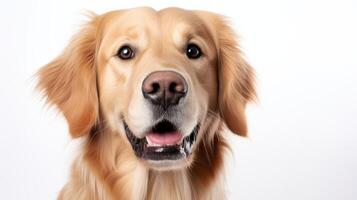 dog golden retriever on white photo