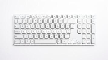 compact computer keyboard white background photo