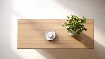 design wooden table overhead photo