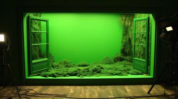 gateway green screen window photo