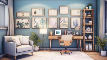 plush small office background photo