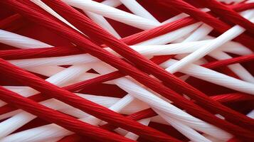 intertwined red and white string photo