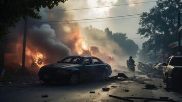emergency black rising smoke photo