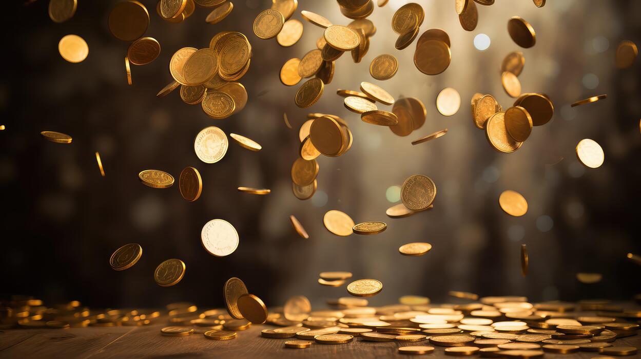 Coin Rain Stock Photos, Images and Backgrounds for Free Download