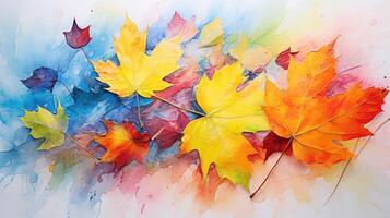 abstract leaves water color photo