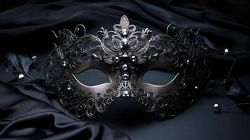 elegant black masquerade mask photo