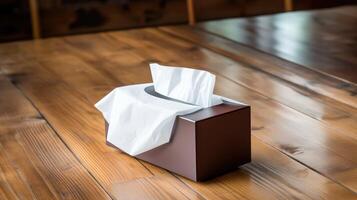 table empty tissue box photo