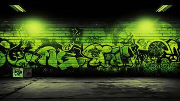 graffiti neon green and black background photo