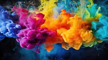 rabow colorful ink in water photo