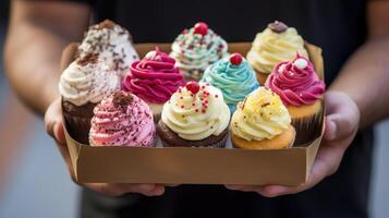 photo cupcakes in box
