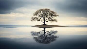 reflecion tree t photo