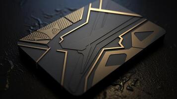 geometric gold and black business card photo