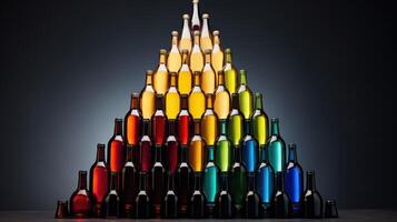 wine pile of bottles photo