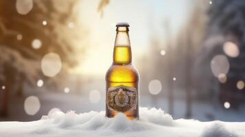 wter beer in snow photo