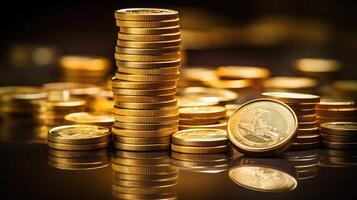 assets stack of gold coins photo
