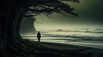 surfer forest green background photo