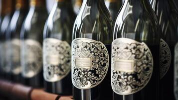 design empty wine bottles photo