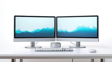 setup computer monitor isolated on white photo
