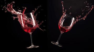 energy splashing red wine photo
