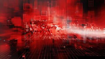 pixels abstract tech red background photo