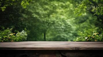 backdrop background with wood table photo
