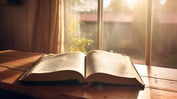 scripture bible on table photo