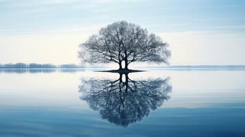 symmetry tree in water photo