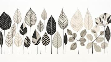 out line drawing of leaves photo