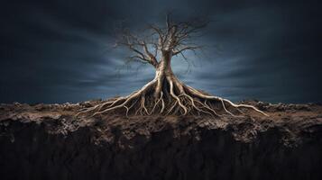 rootlets tree roots isolated photo