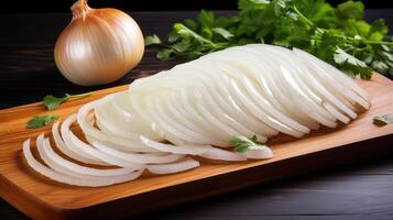 grilling sliced white onion photo