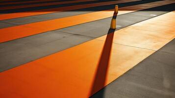pavement orange diagonal lines photo