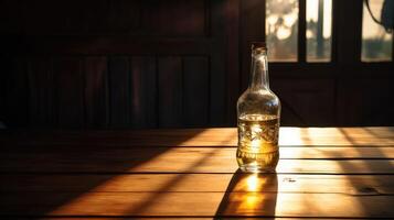 glow empty glass bottle photo