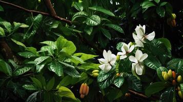 bloom cocoa tree photo
