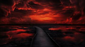 fiery black and red photo