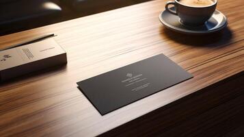 sleek business card on table photo