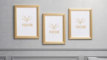 display art mockup gold frame photo