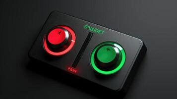 inactive on and off slider buttons red and green switch photo