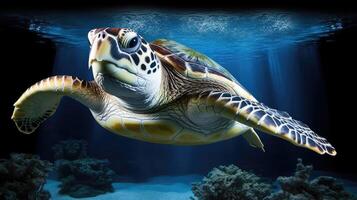 sea turtle white background photo