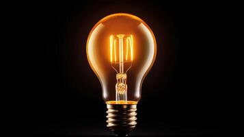 warm lightbulb on white background photo