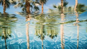 reflection abstract palm trees photo