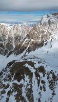 Breathtaking Vertical Panorama of Alpine Snowy Ridges video
