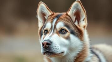 Close-Up of a Beautiful Siberian Husky in a Natural Outdoor Setting During the Day photo