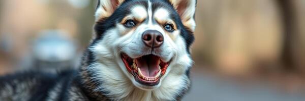 Happy dog enjoys a sunny day in the park while exploring with bright eyes and a joyful expression photo