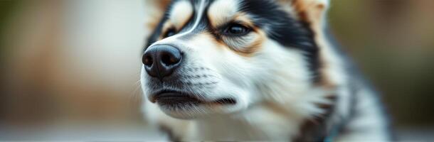 Dog relaxing in a natural setting during a calm afternoon, showcasing its expressive features and serene demeanor photo