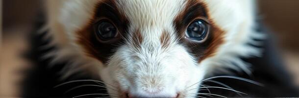 Cute baby panda close-up gazing curiously at the camera in a natural habitat setting during daylight hours photo