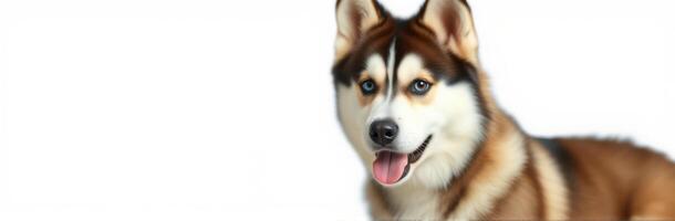 Husky dog with striking fur and playful expression in a bright environment showcasing its lively nature photo