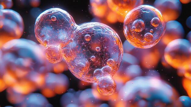 Vibrant swirling mass of protons neutrons and electrons illustrates primordial soup teeming potential for elements would form stars and planets in universe photo