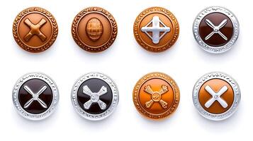 A collection of decorative buttons showcasing various designs and colors, ideal for fashion projects photo