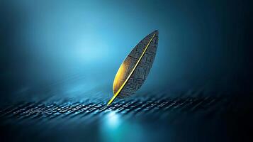 A feather on a computer keyboard photo