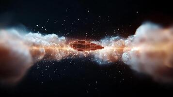 An image of a spaceship flying through space photo